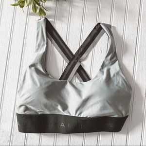 Koral Sports Bra Medium Support Silver and Black Size Small